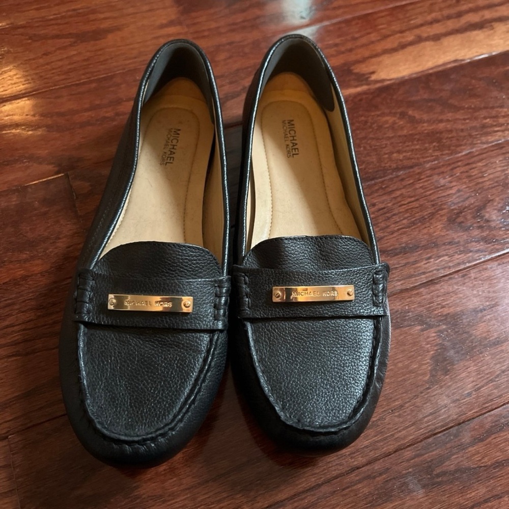 Michael Kors Black Leather Loafers for Women